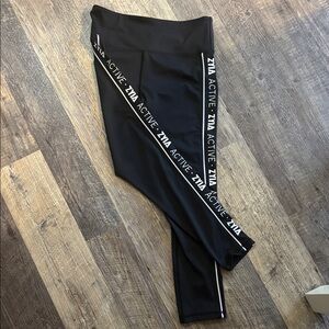 ZYIA Black Leggings with White Accents